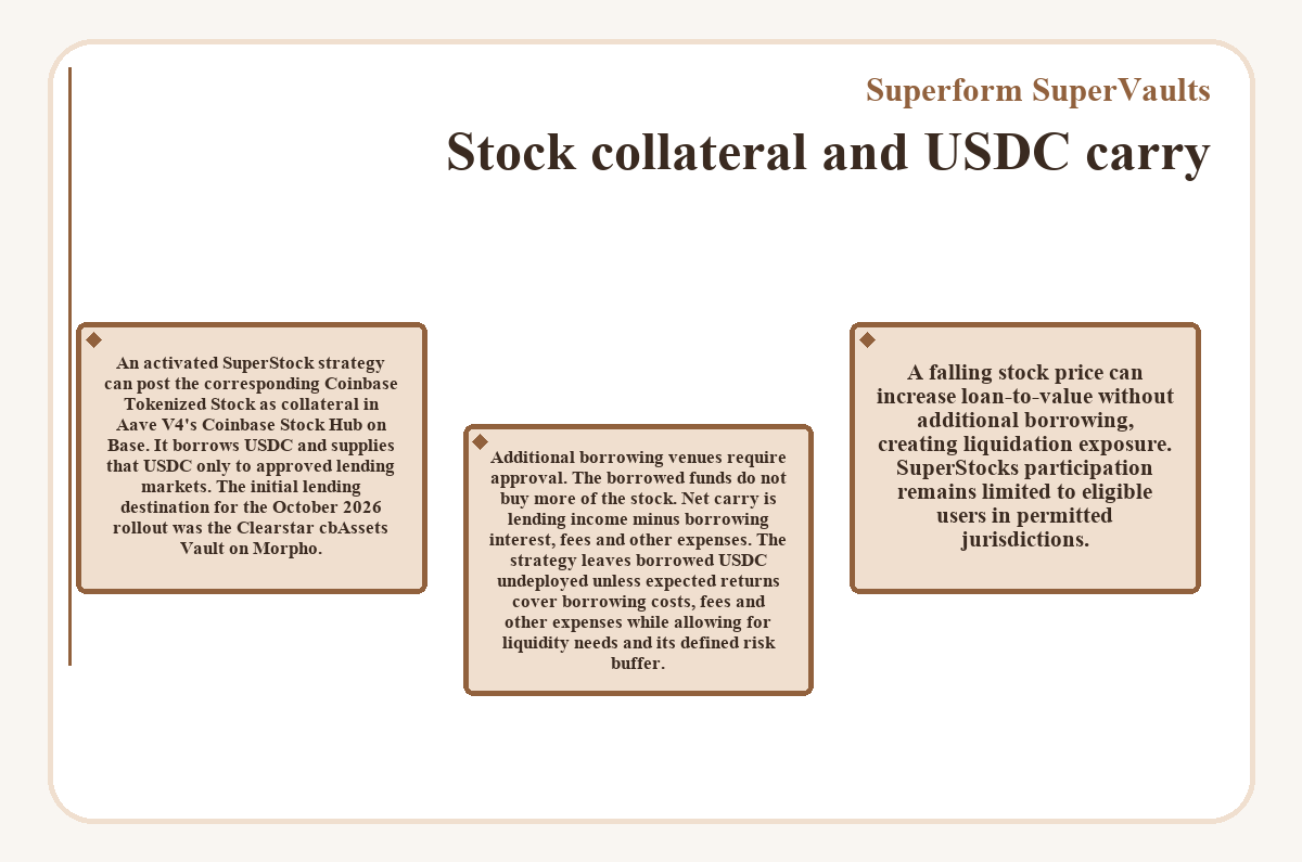 Visual outline: Superform SuperVaults - Stock collateral and USDC carry